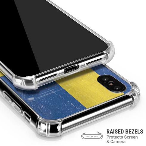 Sweden Flag Distressed iPhone XS Max Clear Case